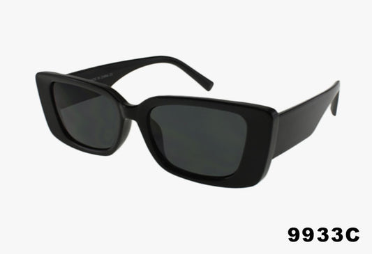 Black sunglasses with a white background