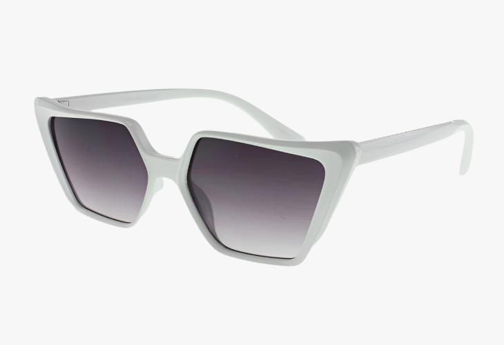 white Fashion Wholesale Slim Angular Cat Eye Sunglasses