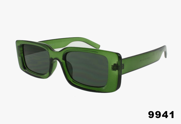 green Wholesale Medium Slim Rectangular Sunglasses