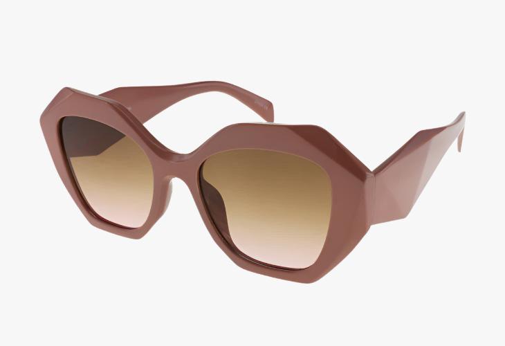 brown Wholesale Fashion Angular Geometric Sunglasses