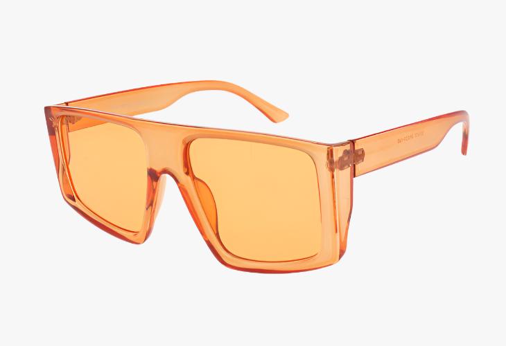 orange Wholesale Fashion Large Flat Top Sunglasses