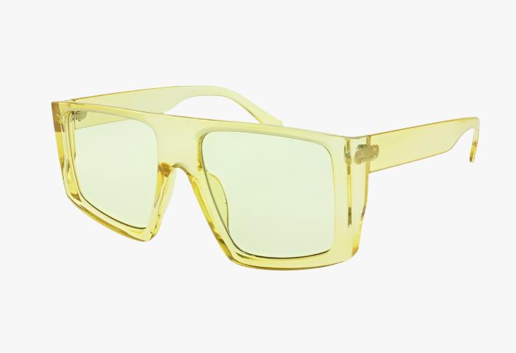 yellow Wholesale Fashion Large Flat Top Sunglasses