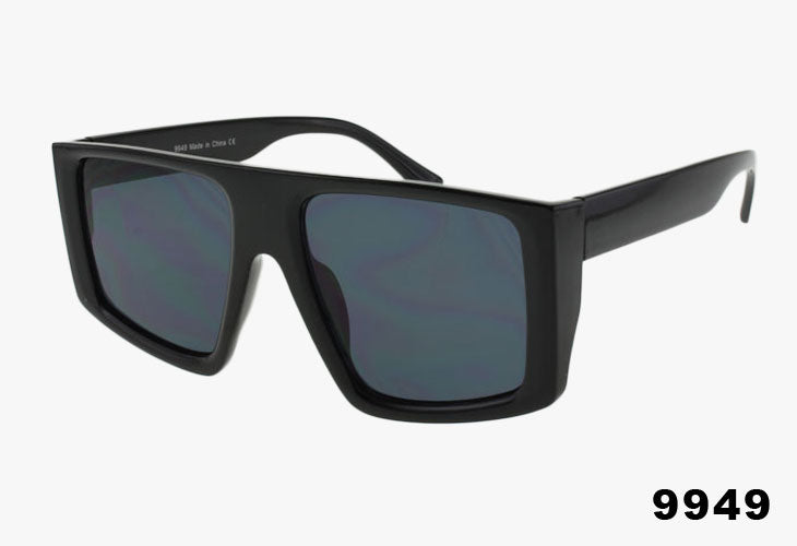 black Wholesale Fashion Large Flat Top Sunglasses