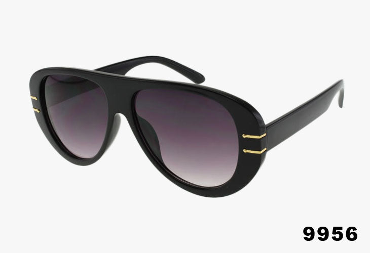 black frame Wholesale Fashion Rounded Pilot Sunglasses