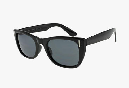 black Medium Classic Rectangle Frame Sunglasses