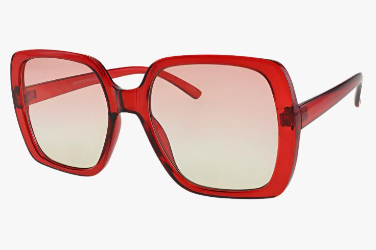 red Wholesale Classic Square Frame Color Sunglasses