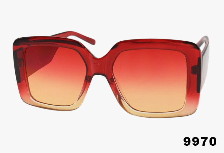 red Classic Oversized Thick Square Wholesale Sunglasses