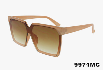 beige Wholesale Fashion Square Extended Color Lens Sunglasses