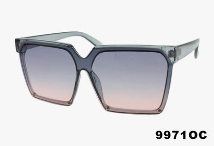 grey pink Wholesale Fashion Square Extended Lens Sunglasses