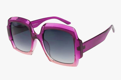 purple Wholesale Fashion Square Beveled Color Sunglasses