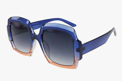 blue Wholesale Fashion Square Beveled Color Sunglasses