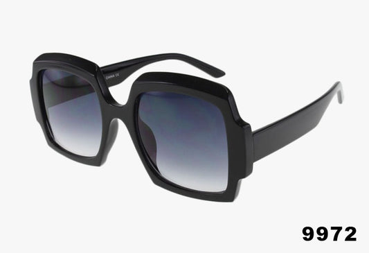 black Wholesale Fashion Square Beveled Sunglasses