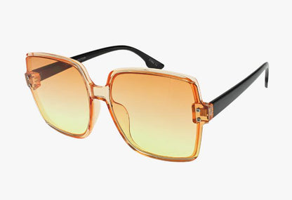 orange gradient Wholesale Fashion Square Frame Rivet Sunglasses