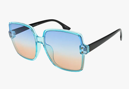 blue gradient Wholesale Fashion Square Frame Rivet Sunglasses