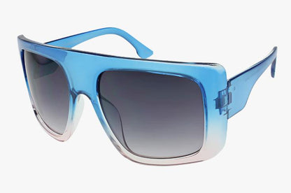 blue Large Oversized Curved Shield Wholesale Sunglasses