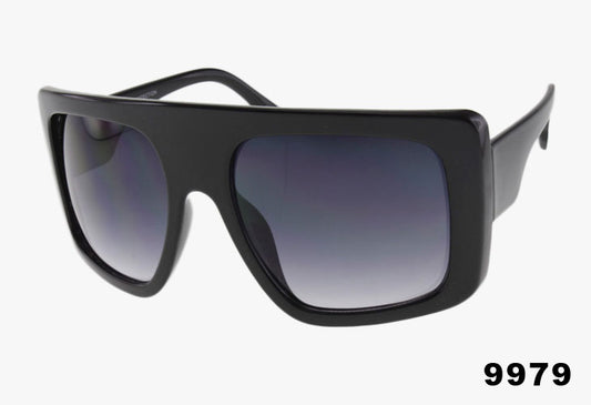 black Large Oversized Curved Shield Wholesale Sunglasses