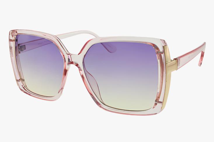 purple Wholesale Fashion Square Metal Detail Color Sunglasses