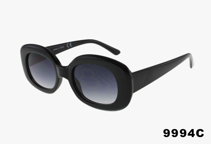 black Wholesale Medium Rounded Square Framed Sunglasses