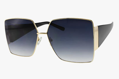 black Fashion Wholesale Square Metal Frame Sunglasses