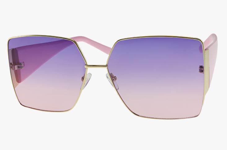 purple Fashion Wholesale Square Metal Frame Sunglasses