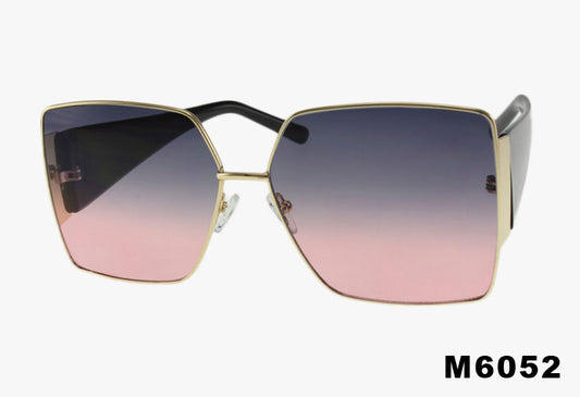 grey pink Fashion Wholesale Square Metal Frame Sunglasses