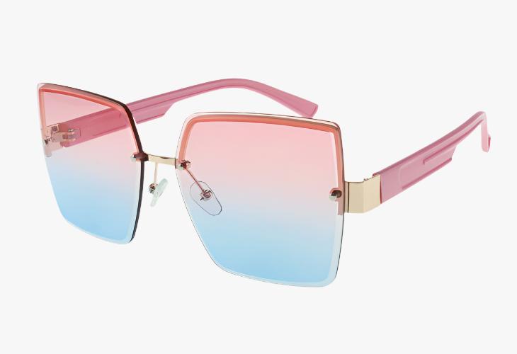 pink blue Wholesale Large Frameless Square Lux Sunglasses