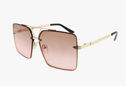 pink gradient Wholesale Fashion Metal Pilot Style Sunglasses