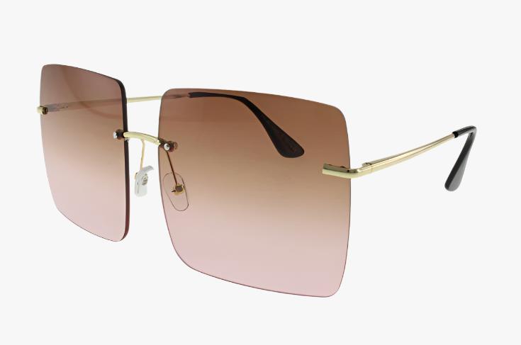 tan pink Wholesale Fashion Frameless Square Sunglasses