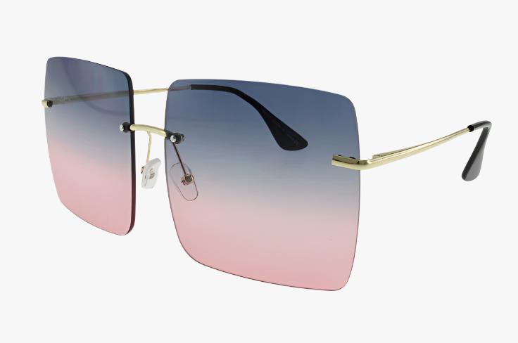 grey pink Wholesale Fashion Frameless Square Sunglasses