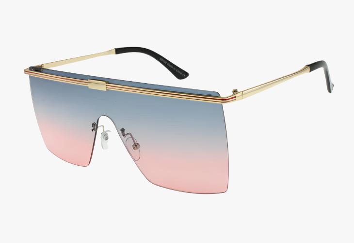 pink gradient Frameless Wholesale One Piece Lens Shield Sunglasses