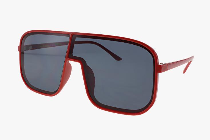 red Wholesale Square Offset Aviator Style Sunglasses