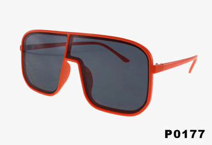 orange Wholesale Square Offset Aviator Style Sunglasses