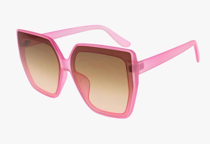 neon pink Wholesale Classic Angular Square Frame Sunglasses