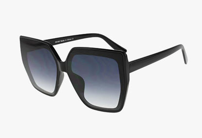 black Wholesale Classic Angular Square Frame Sunglasses