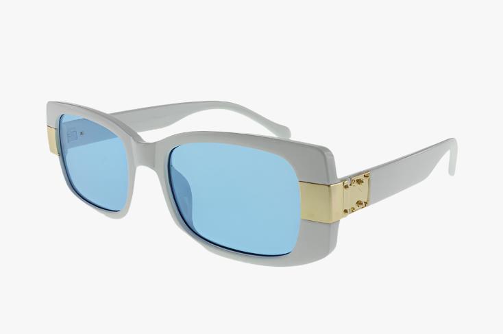 white Medium Rectangle Frame Buckle Sunglasses