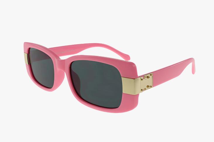 pink Medium Rectangle Frame Buckle Sunglasses