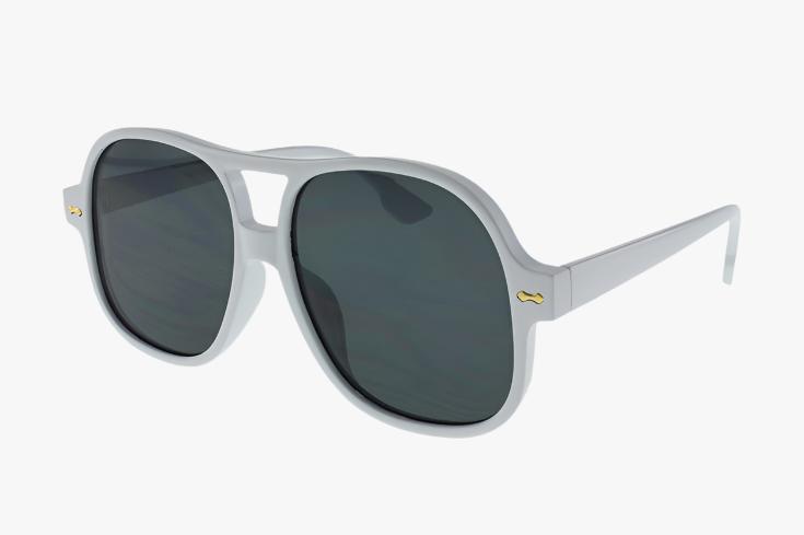 white Wholesale Rounded Aviator Style Sunglasses