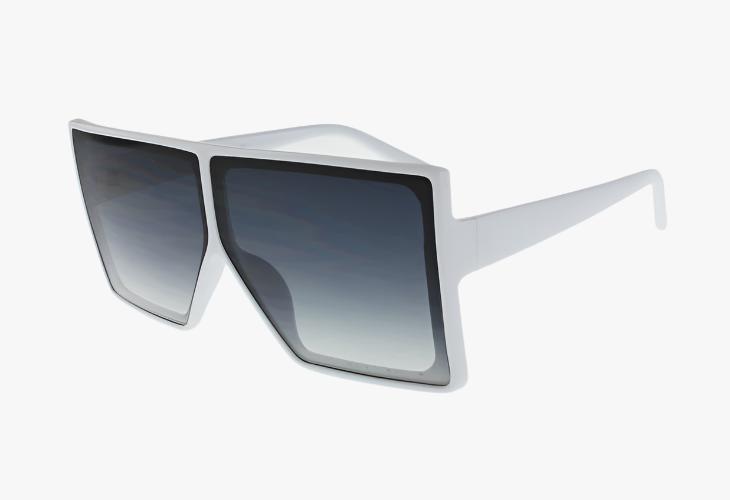 white Large Frame Rectangular Flat Top Wholesale Sunglasses