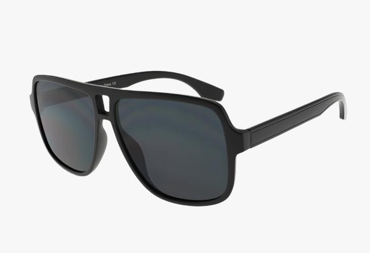 solid black Wholesale Fashion Square Pilot Sunglasses