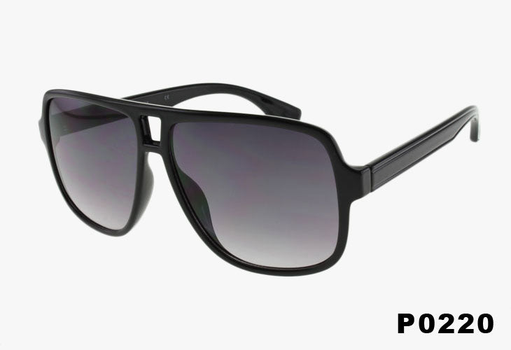 gradient black Wholesale Fashion Square Pilot Sunglasses