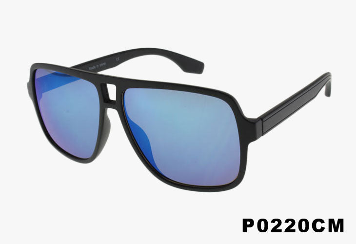 blue mirror Wholesale Fashion Square Pilot Mirror Sunglasses