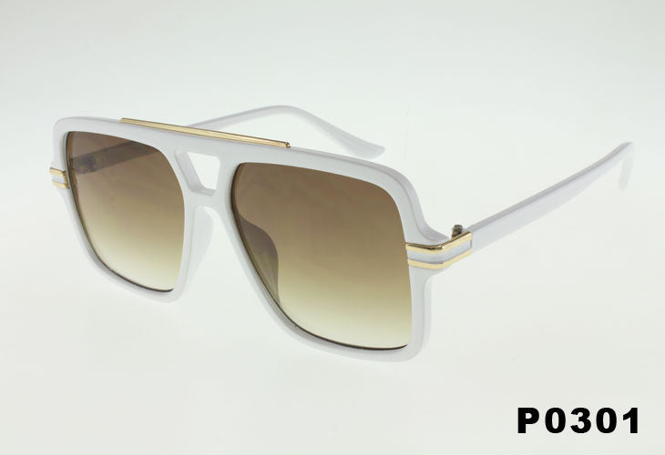 white Wholesale Fashion Square Style Pilot Sunglasses