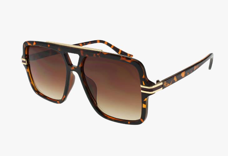 tortoise Wholesale Fashion Square Style Pilot Sunglasses