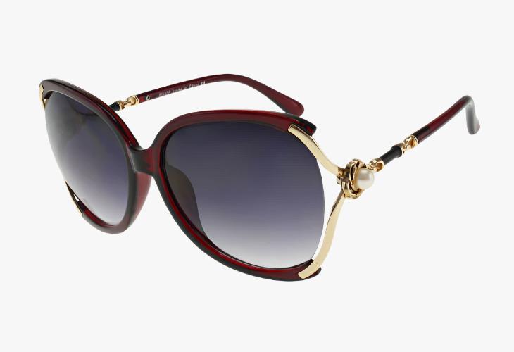 red Wholesale Fashion Butterfly Gold Pearl Sunglasses