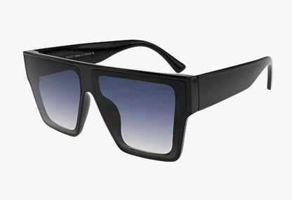 black Fashion Wholesale Flat Top Square Sunglasses