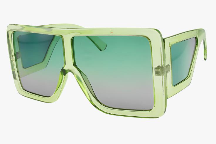 green Oversized Square Color Lens Wholesale Sunglasses