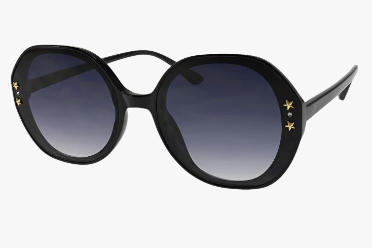 black Wholesale Fashion Round Star Rivet Sunglasses