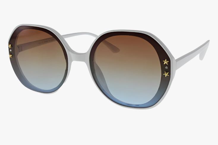 white Wholesale Fashion Round Star Rivet Sunglasses