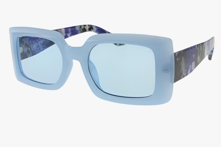 blue Wholesale Rectangular Trendy Opaque Sunglasses