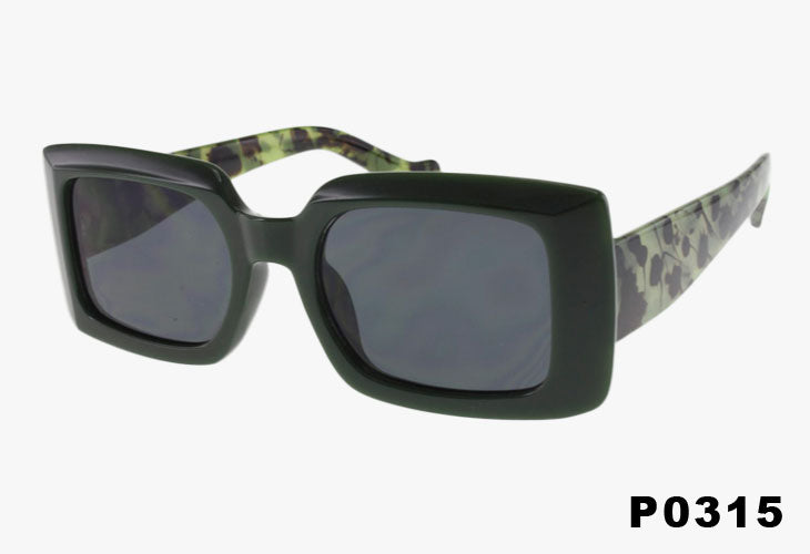 black Wholesale Rectangular Trendy Opaque Sunglasses